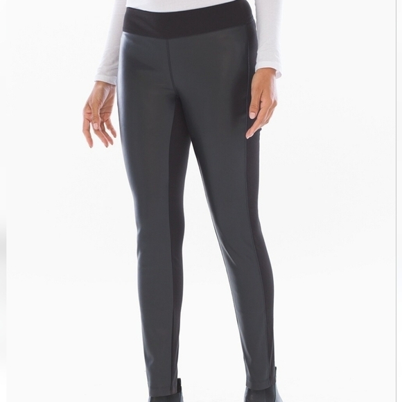Soma Smoothing Faux Leather Leggings - Picture 1 of 5